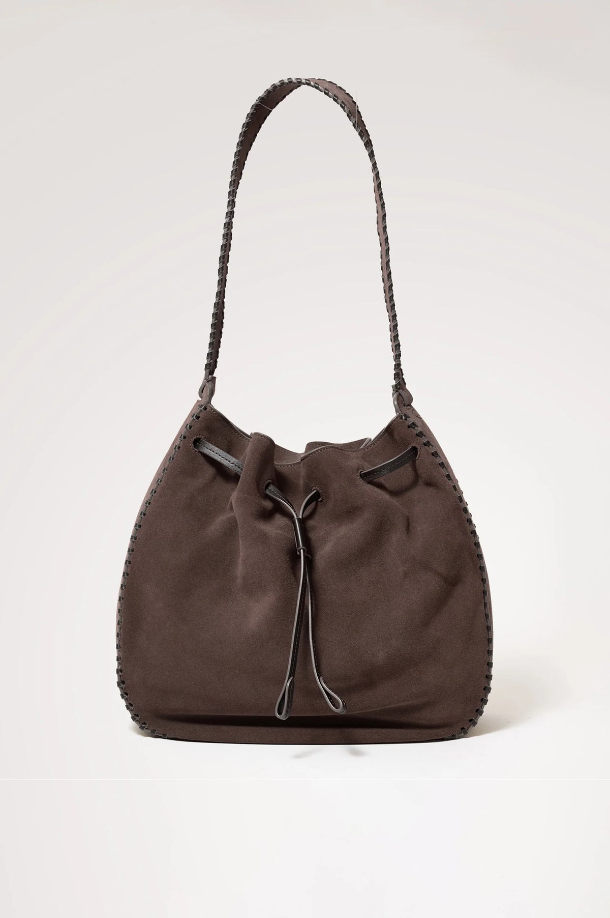 Firenze Bucket Bag - Dark Brown Suede