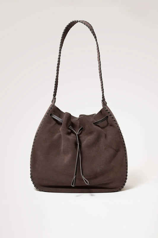Firenze Bucket Bag - Dark Brown Suede