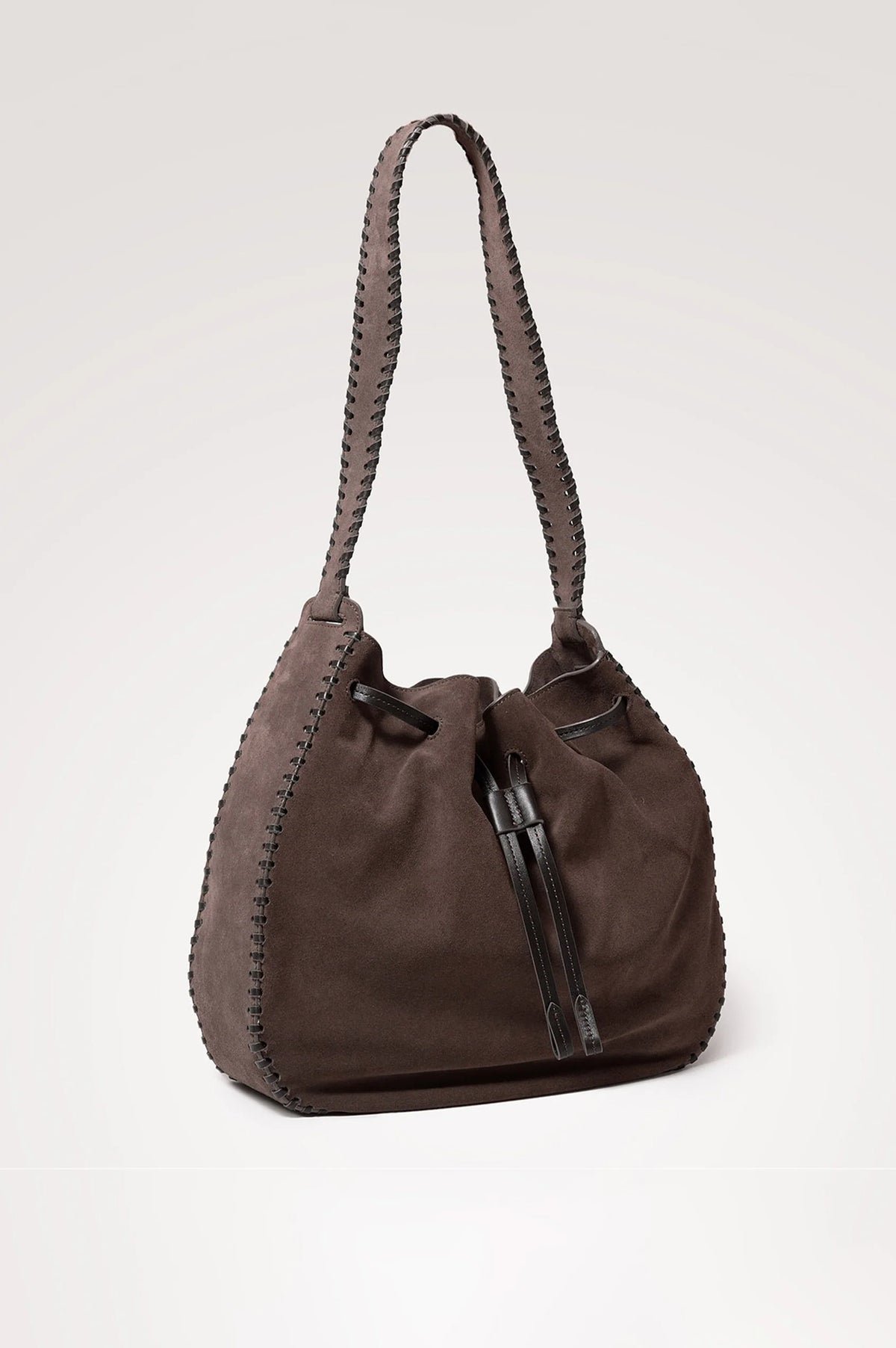 Firenze Bucket Bag - Dark Brown Suede
