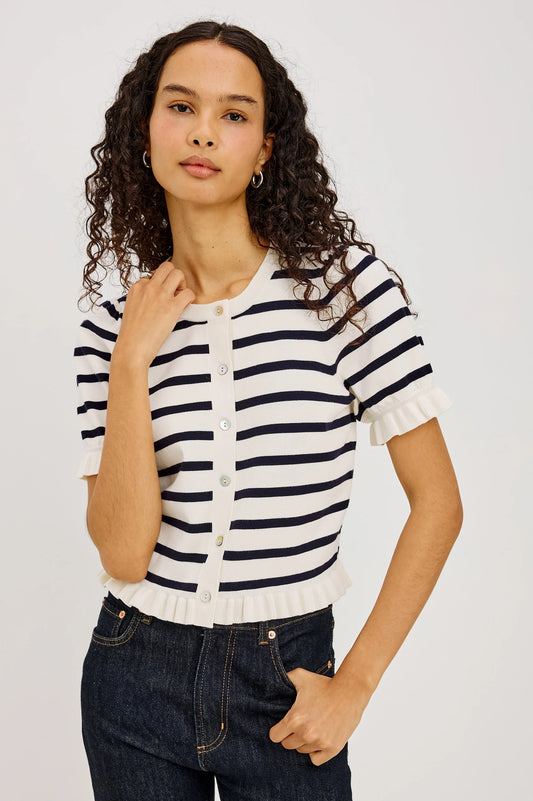 Lora Sweater - Navy Stripe