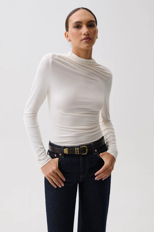 Nathalia Long Sleeve Tee - Soft White