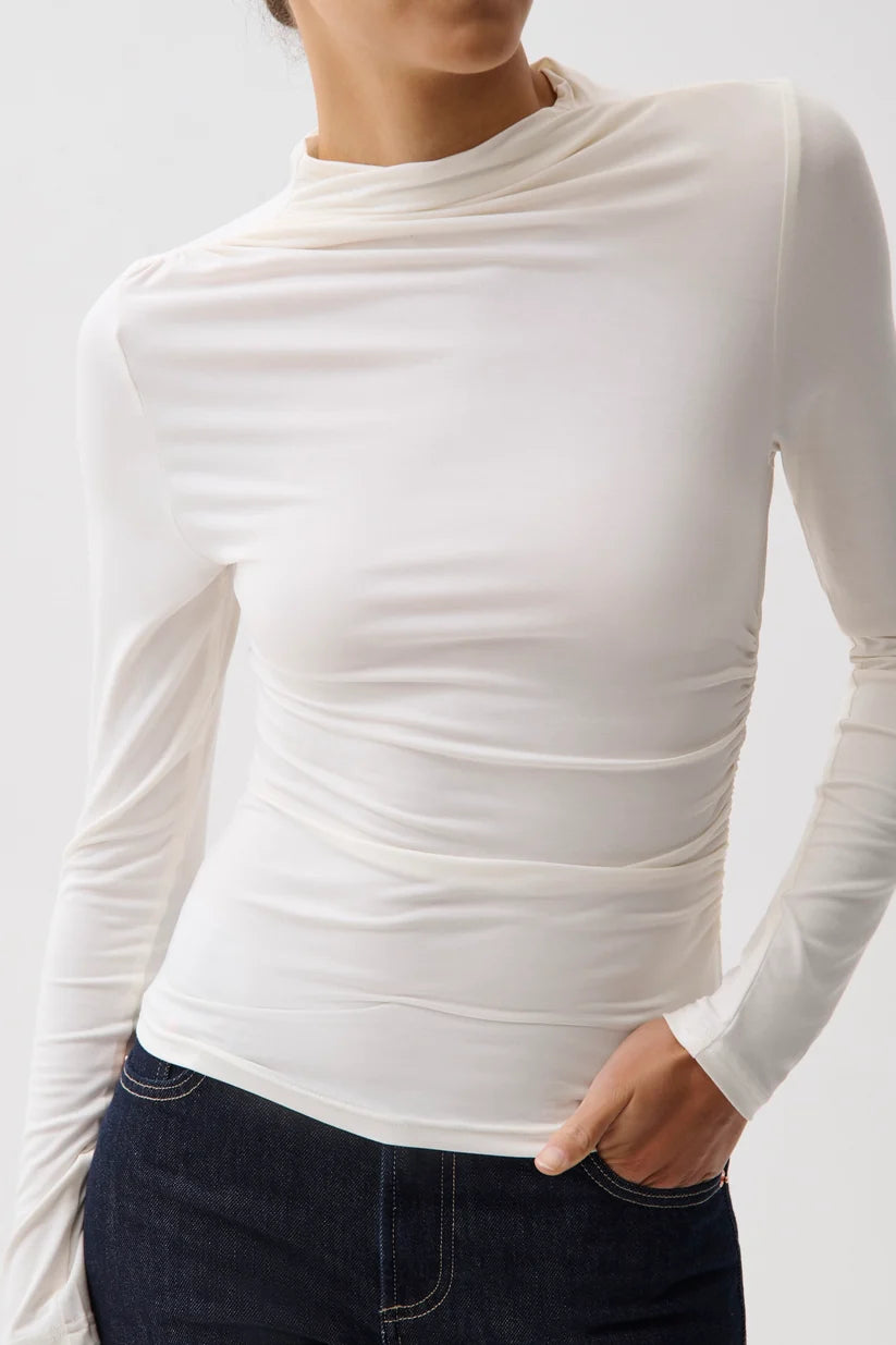 Nathalia Long Sleeve Tee - Soft White