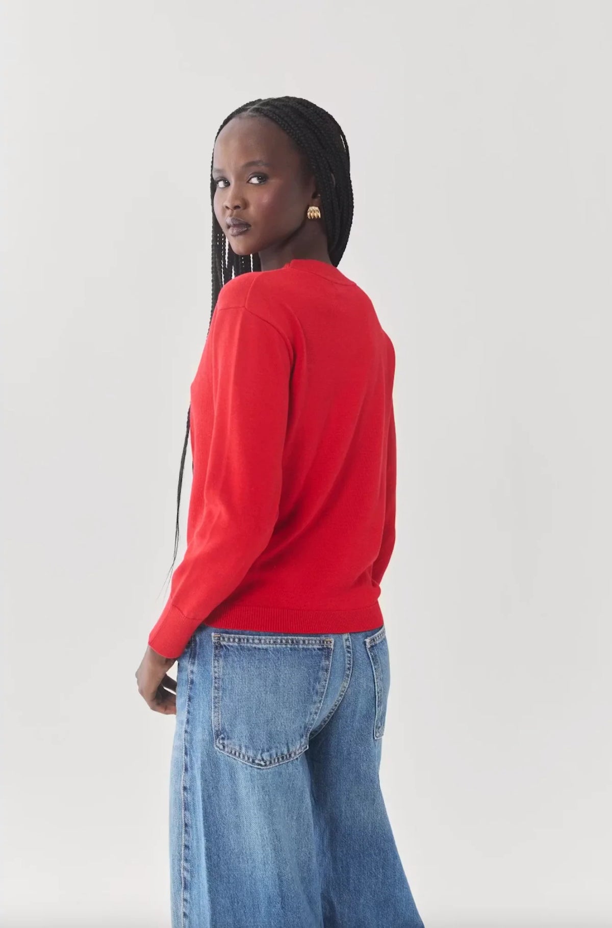 Reese Sweater - Red/Ivory