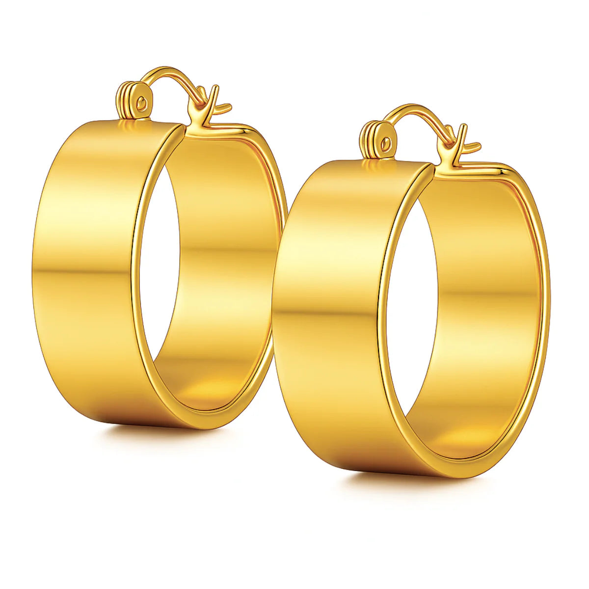 Lia Wide Hoop Earring - Gold