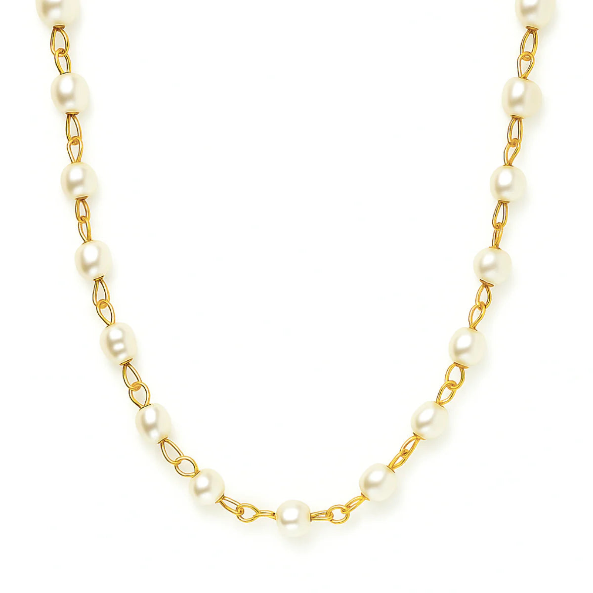 Sheena Pearl Choker Necklace - Gold