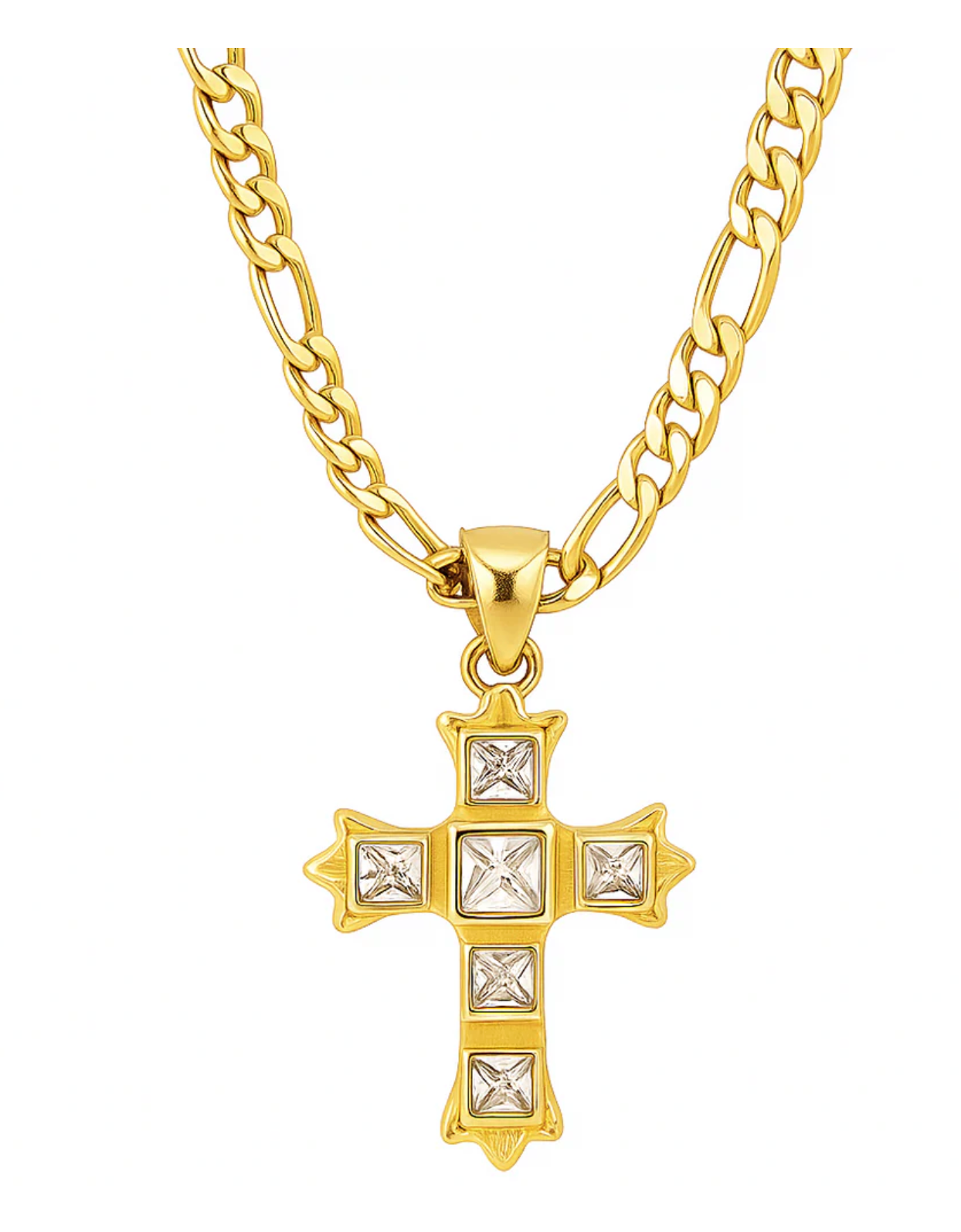 Maren Figaro Cross Necklace - Gold