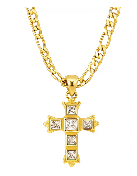 Maren Figaro Cross Necklace - Gold