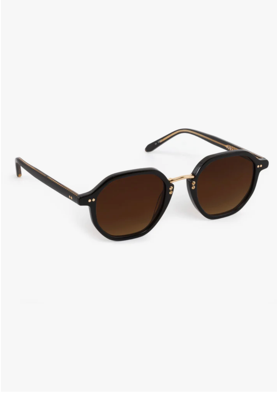 Dakota Sunglasses- Black/Black Tea 18K