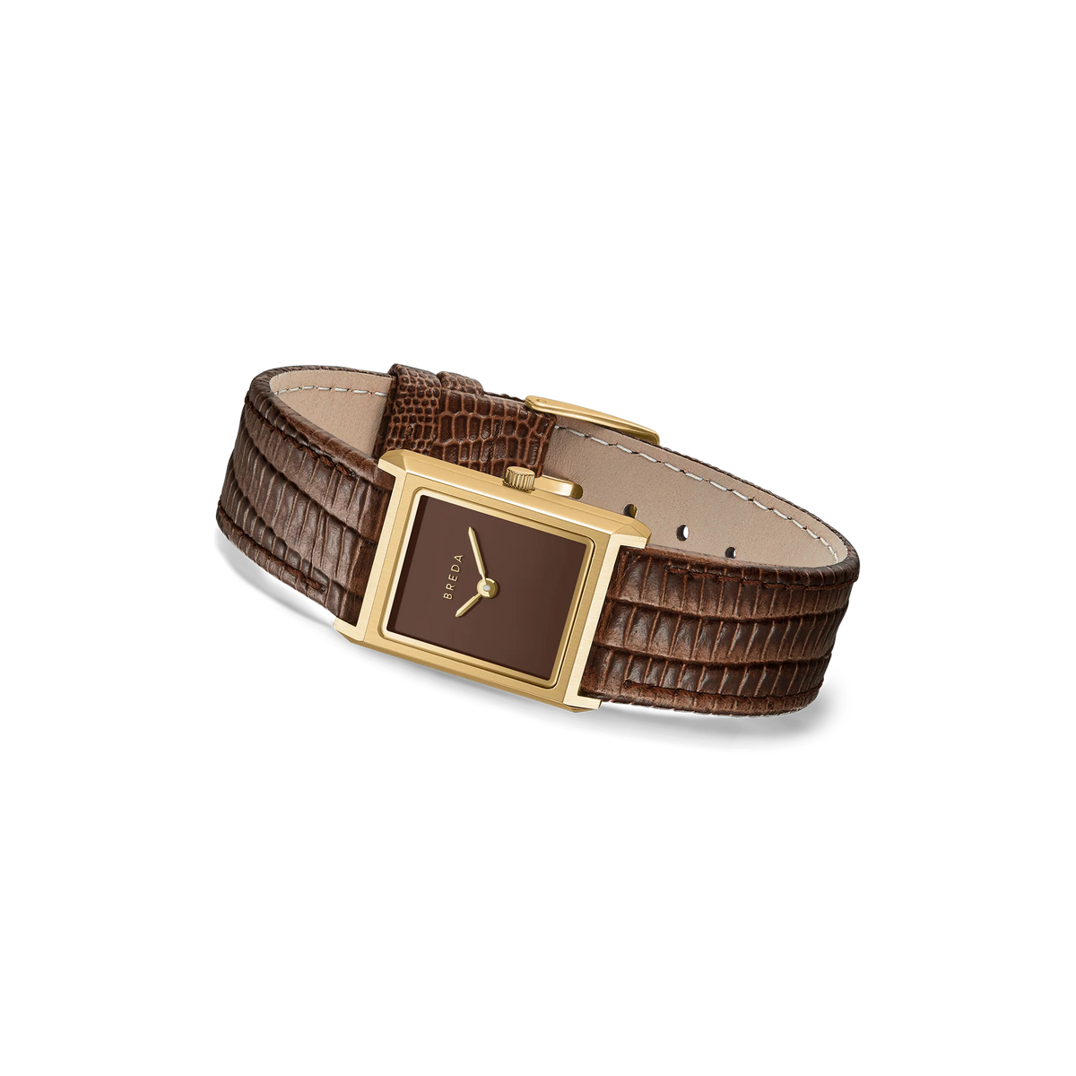 Virgil Embossed Lizard Watch - Brown