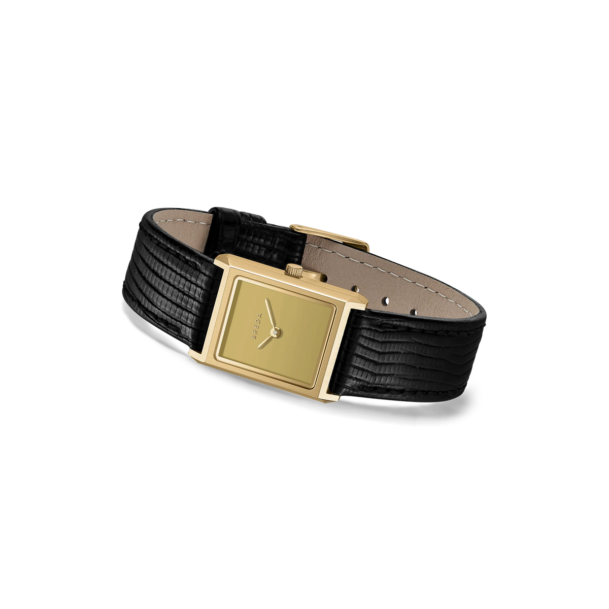 Virgil Embossed Lizard Watch - Black