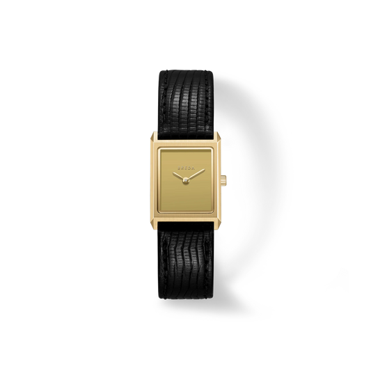 Virgil Embossed Lizard Watch - Black