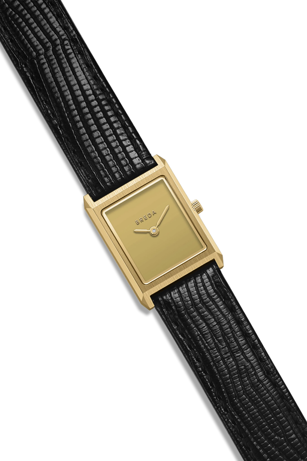 Virgil Embossed Lizard Watch - Black