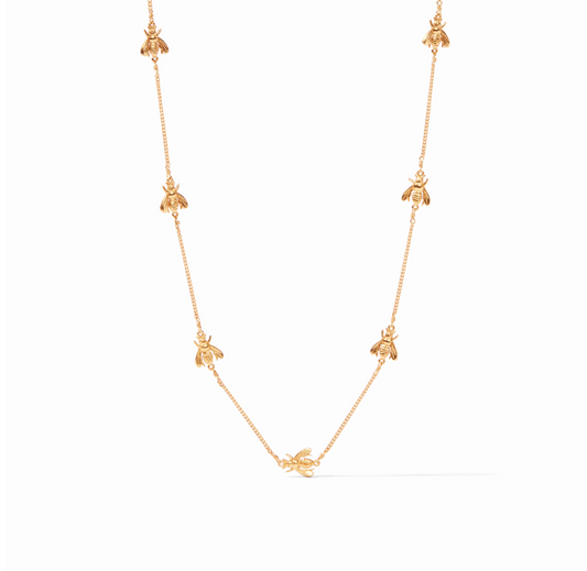 Bee Delicate Station Necklace - Gold