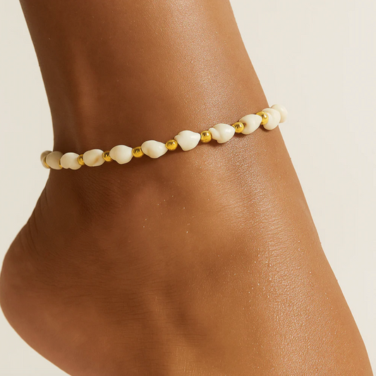 Regis Shell Anklet - Gold