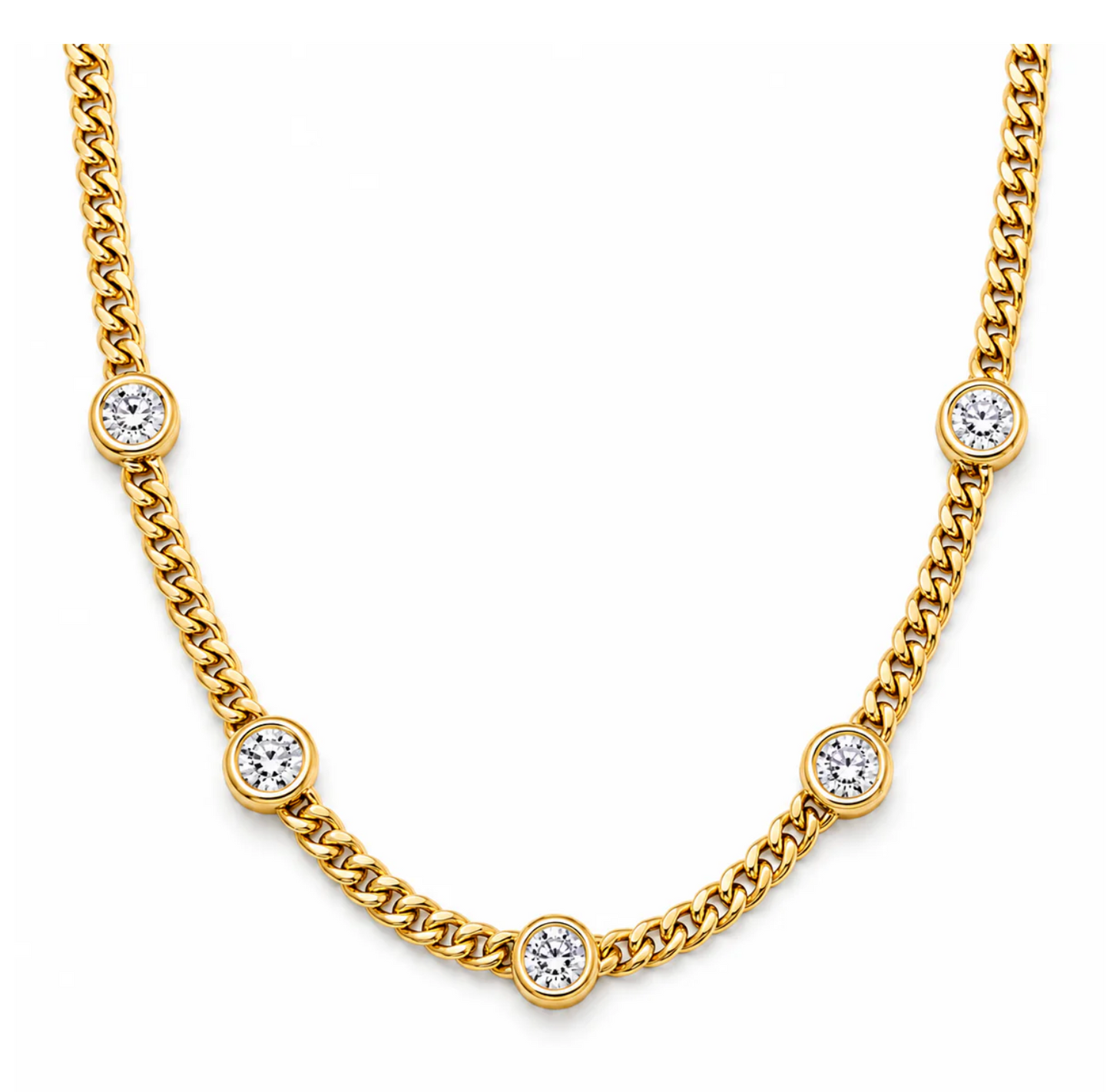 Ellery Bezel Necklace - Gold