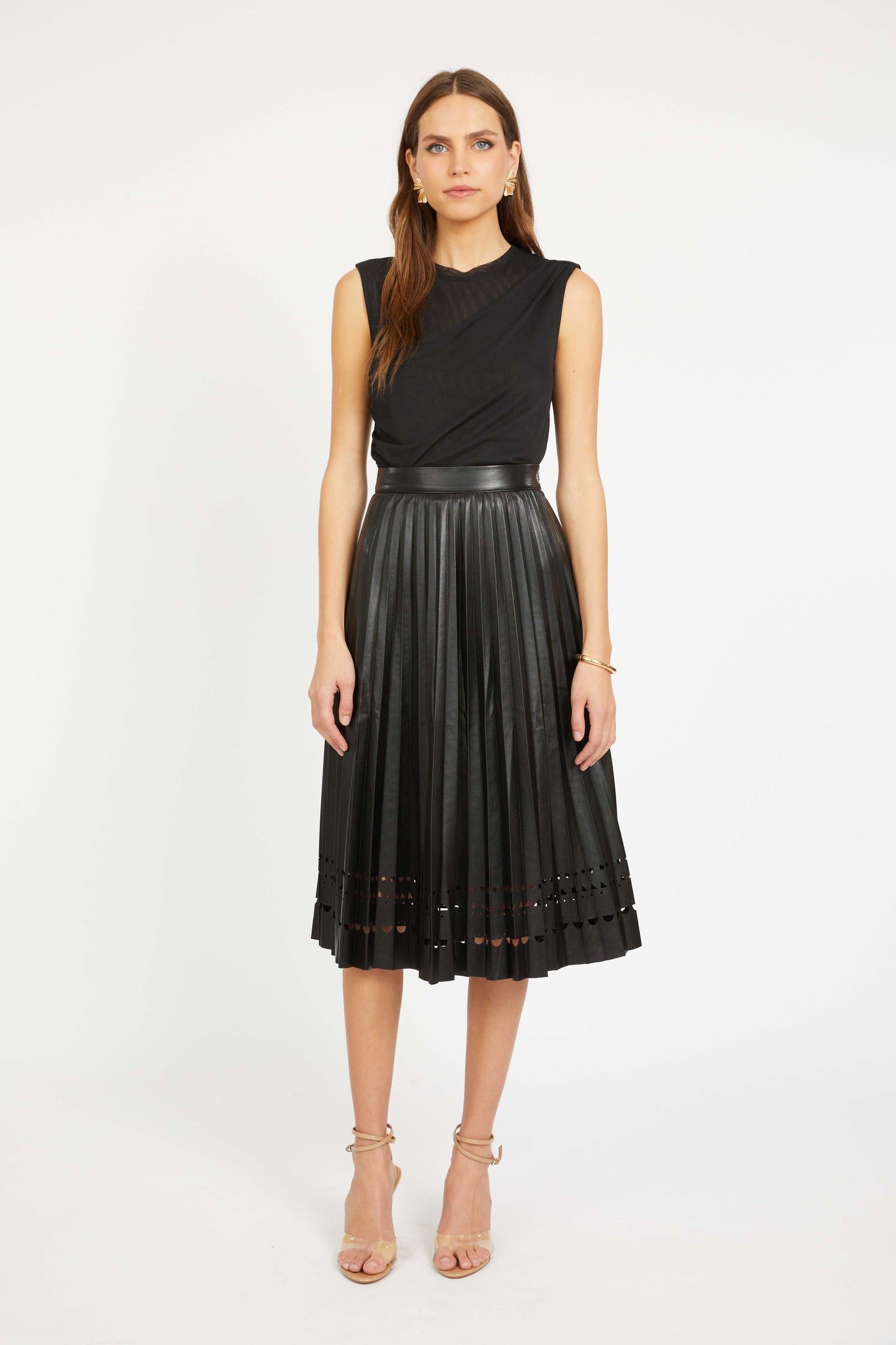 Alana Skirt in Black Vegan Leather
