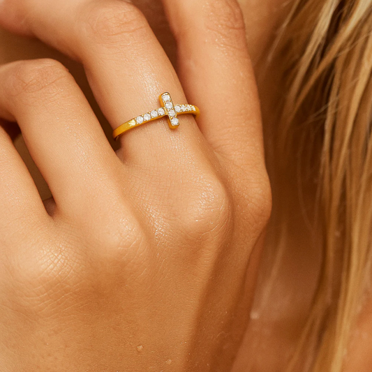 Brooks Cross Ring - 7 - Gold