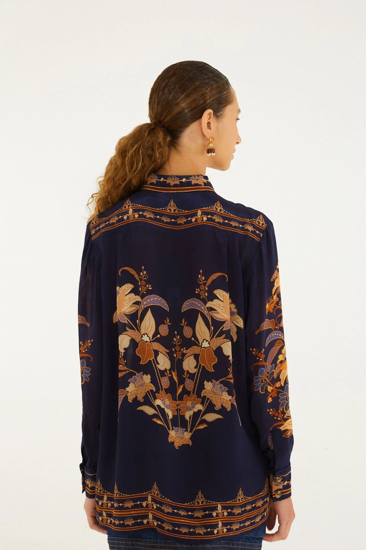 Liz Pajama Shirt - Navy Blue