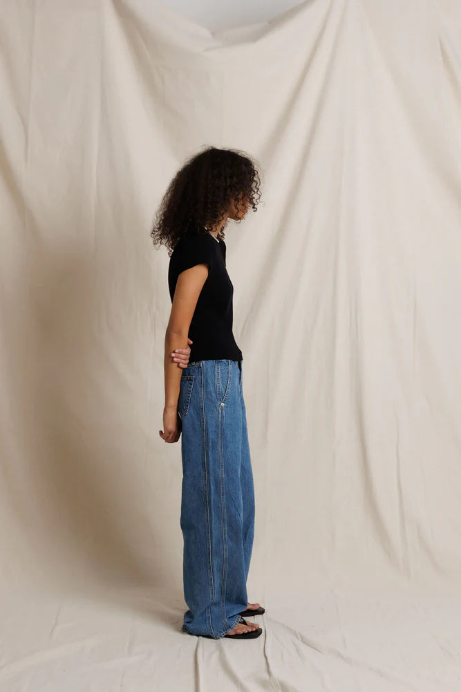 Macy Rib Tee - True Black