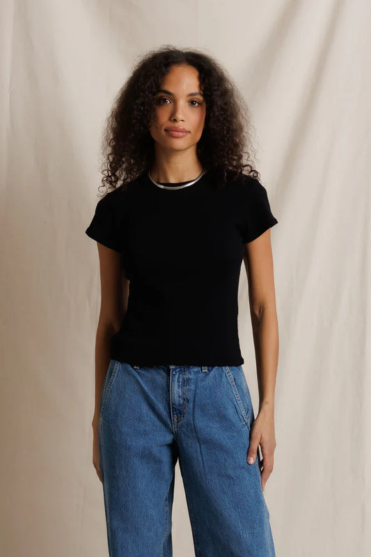 Macy Rib Tee - True Black