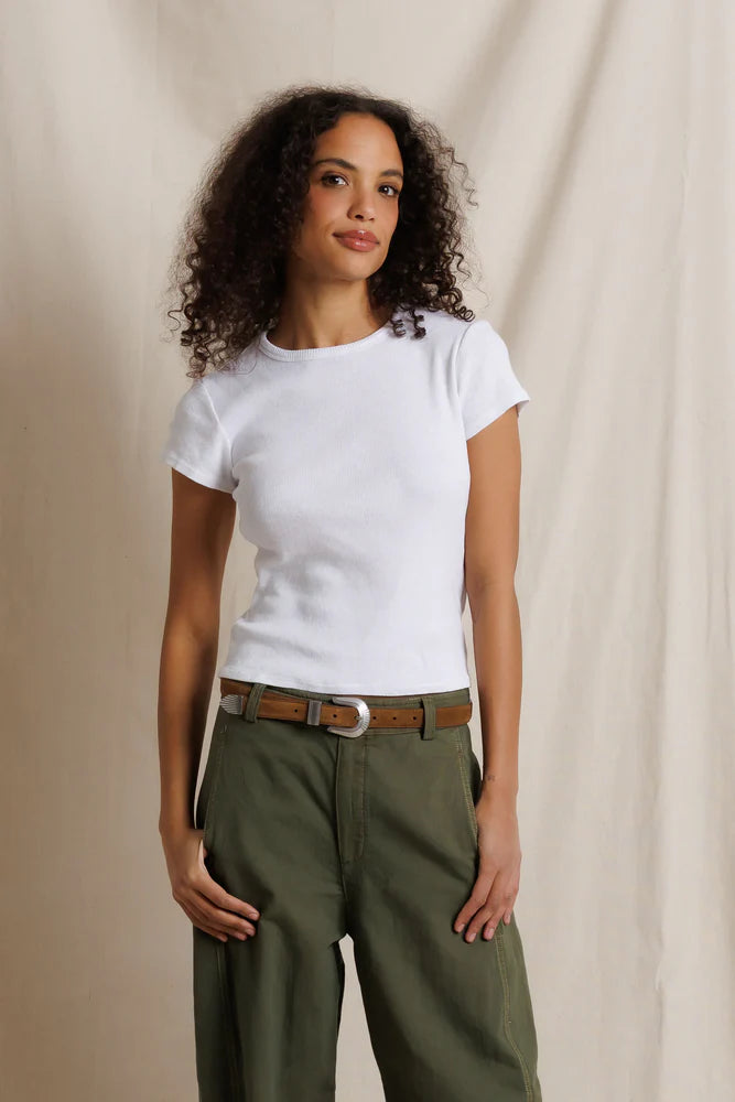 Macy Rib Tee - White