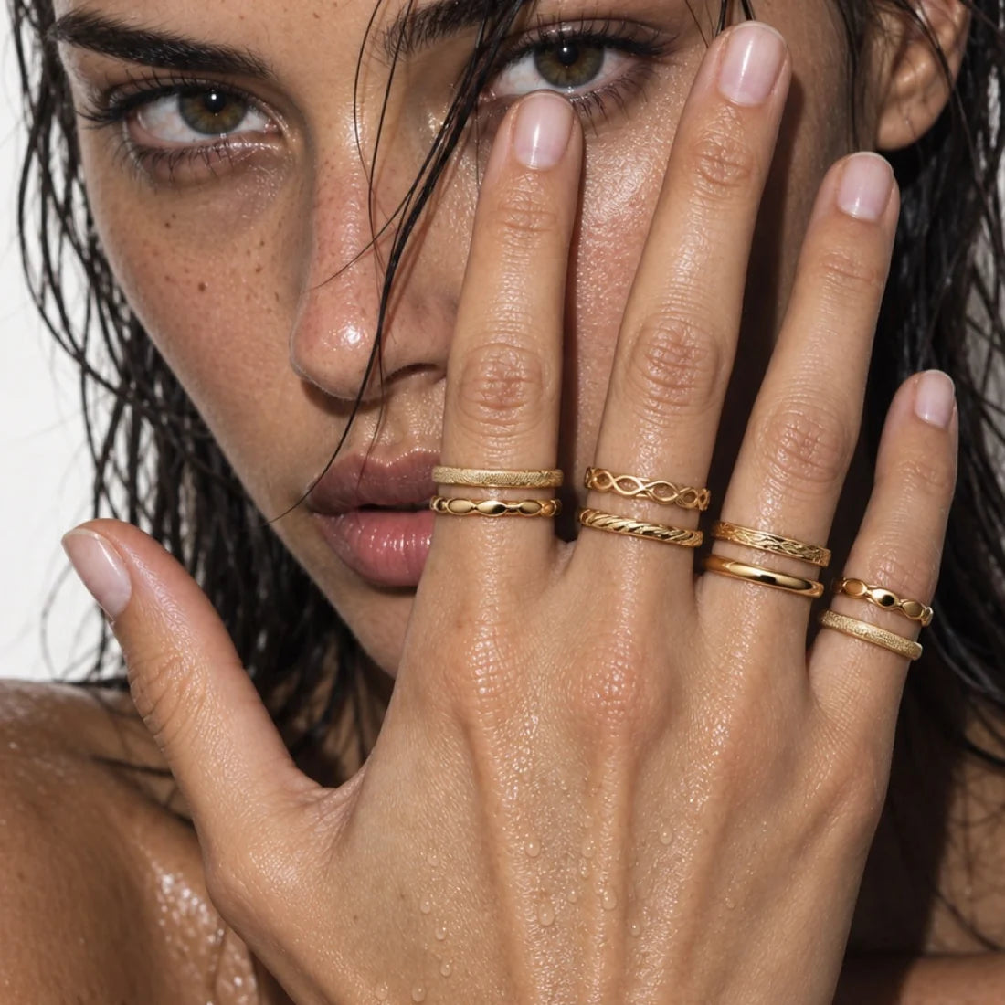 Riviera Ring Set - Gold - 6